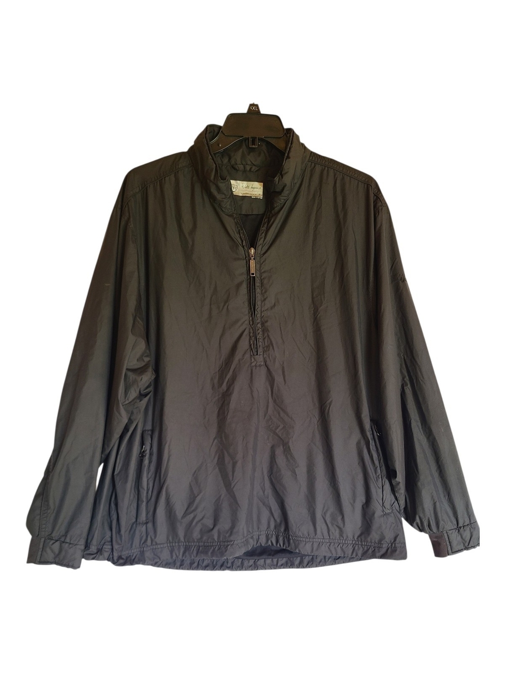 Walter Hagen Golf Pullover Mens XL Black Mesh Lined Windbreaker 1/4 Zip Jacket